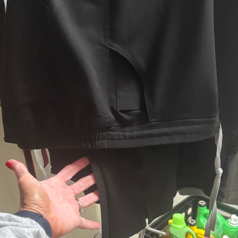 Figs Black Scrub Pants and shirt